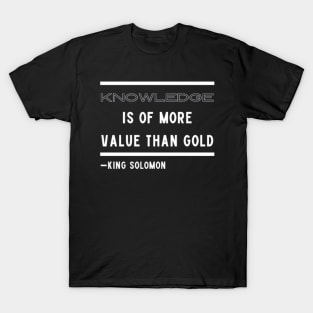 Solomon Knowledge Bible verse T-Shirt